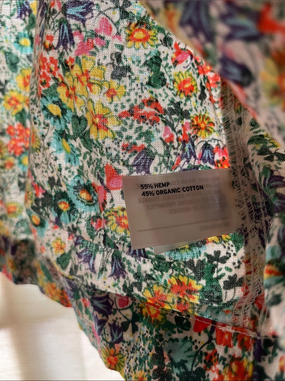 Duluth Trading Co Floral Pintuck Sleeveless Top - Green, Orange, Blue - Picture 4 of 6